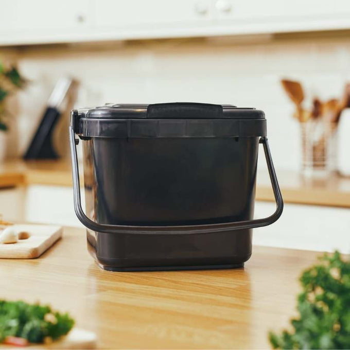 Straight 5 Litre Black Kitchen Caddy