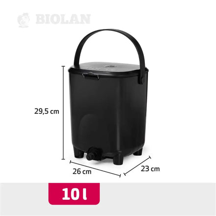 Biolan Black Bokashi Bin with 1kg Bokashi