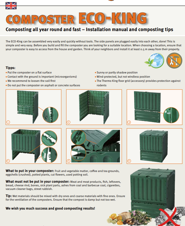 Graf Composter Graf Eco-King 400 Litre Green Compost Bin – GetComposting