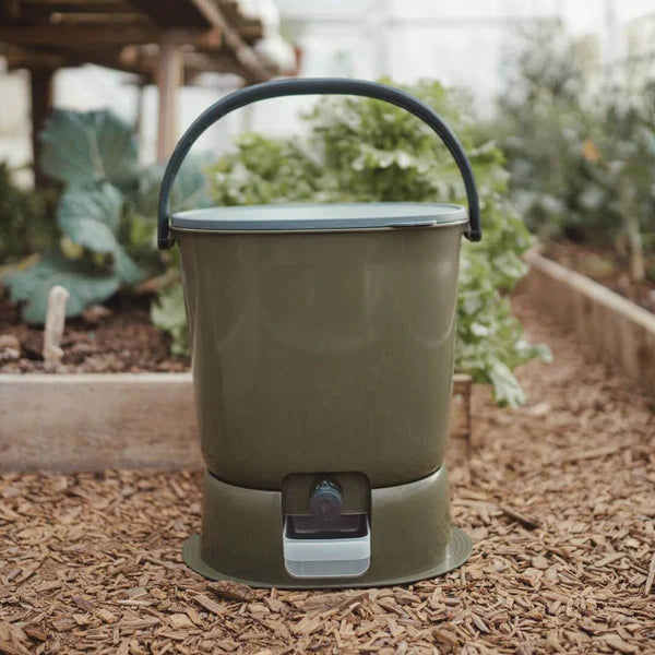 Organko Twin Pack Bokashi Bin Olive with 1kg Bokashi