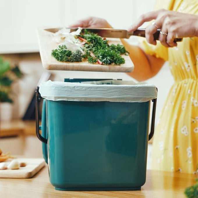 Straight 7 Litre Green Kitchen Caddy