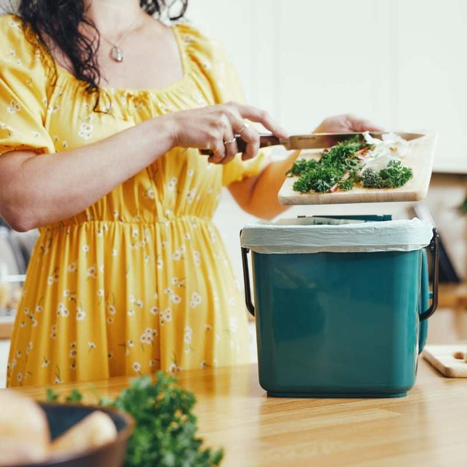 Straight 7 Litre Green Kitchen Caddy