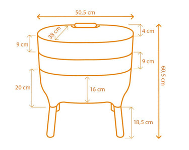 Urbalive Brown Worm Farm + Starter Kit + Voucher for Worms