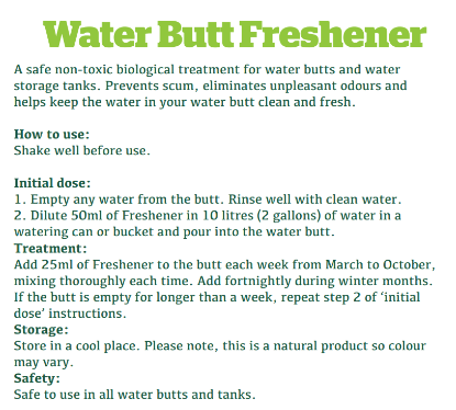 Be Green 500ml Water Butt Freshener